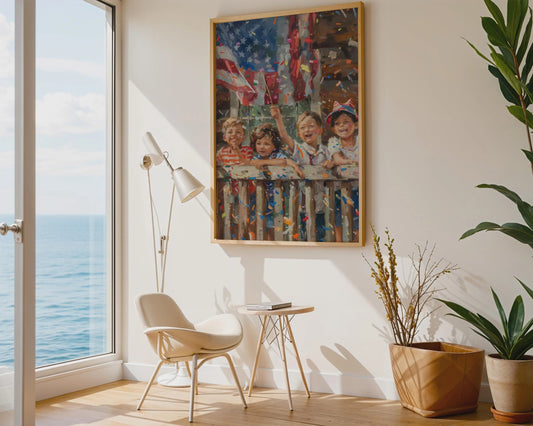 Impressionist Patriotic Children Wall Art