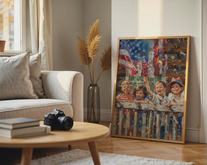 Impressionist Patriotic Children Wall Art
